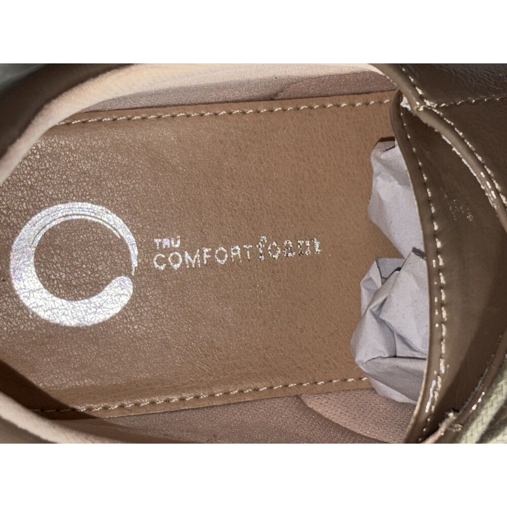 Journee Collection Zina Oxford Shoes Brown Patent Lace Up Women Size 11 Comfort - Picture 3 of 14